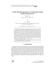 A Haar Wavelet Approach to Compressed Image Quality Measurement