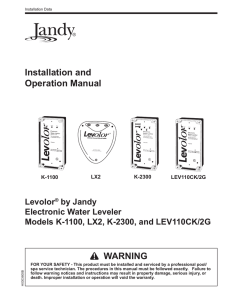 Installation and Operation Manual WARNING