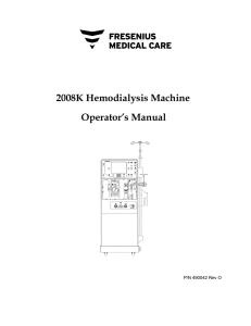 2008K Hemodialysis Machine Operator`s Manual