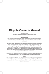 Bicycle Owner`s Manual