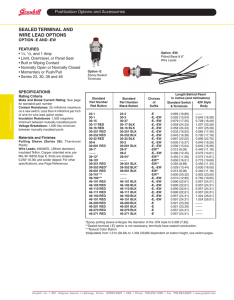 Pushbutton Options and Accessories Sealed Terminal and Wire