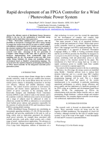 Rapid development of an FPGA Controller for a Wind / Photovoltaic