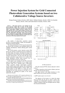 Power Injection System for Grid Connected Photovoltaic Generation