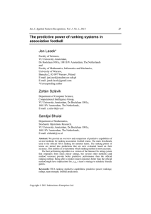 The predictive power of ranking systems in association football Jan