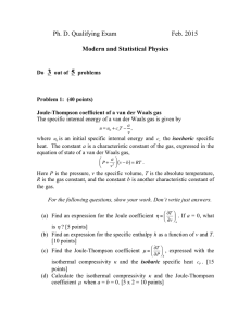 Ph. D. Qualifying Exam Feb. 2015 Modern and Statistical Physics