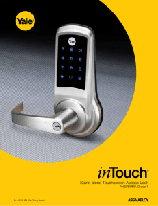 Stand-alone Touchscreen Access Lock - Extranet