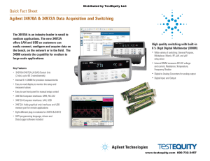 Agilent 34970A, 34972A Quick Fact Sheet