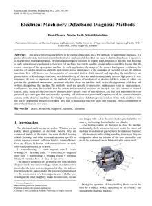 Electrical Machinery Defectsand Diagnosis Methods