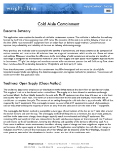 Cold Aisle Containment Application Note