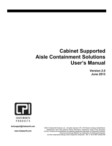 Cabinet Supported Aisle Containment User Manual