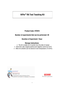 HiPer® RA Test Teaching Kit