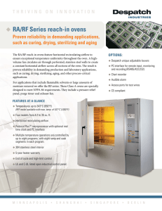 RA/RF Series reach-in ovens Proven reliability in demanding
