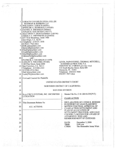 In Re: Cisco Systems, Inc. Securities Litigation 01-CV