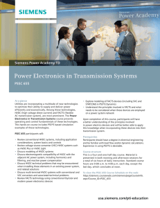 Power Electronics in Transmission Systems