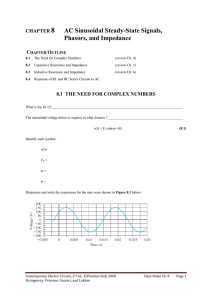 CHAPTER 8 AC Sinusoidal Steady-State Signals, Phasors, and