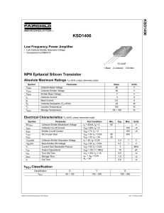 KSD1406 NPN Epitaxial Silicon Transistor