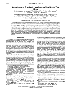 Nucleation and Growth of Phosphate on Metal Oxide Thin Films
