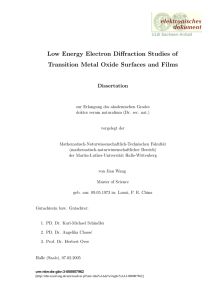 Low Energy Electron Diffraction Studies of Transition Metal Oxide