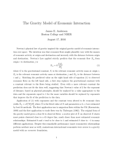 The Gravity Model of Economic Interaction