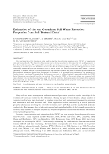 Estimation of the van Genuchten Soil Water Retention - PC