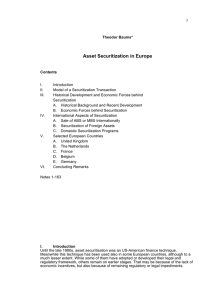 Asset Securitization in Europe