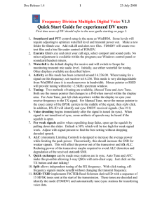 Quick Start Guide for experienced DV users