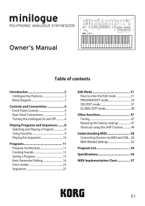 minilogue Owner`s Manual