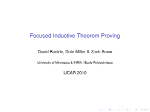 Focused Inductive Theorem Proving