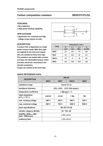 Carbon composition resistors SR25/37/37L/52
