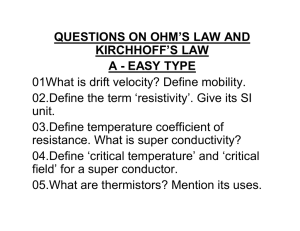 QUESTIONS ON OHM`S LAW AND KIRCHHOFF`S LAW A