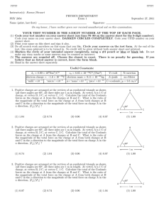 Kumar/Stewart PHYSICS DEPARTMENT PHY 2054 Exam 1