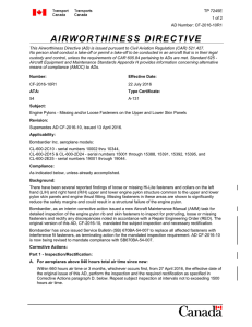 Airworthiness Directive CF-2016-10R1 Engine Pylons