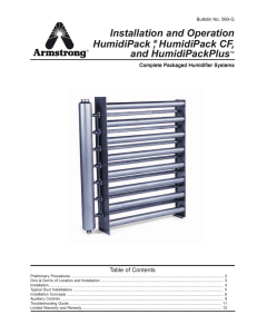 Installation and Operation HumidiPack , HumidiPack CF, and
