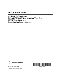 Installation Note