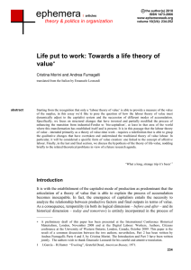 Towards a life theory of value