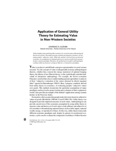 Application of General Utility Theory for Estimating Value in Non