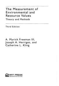 The Measurement of Environmental and Resource Values Theory