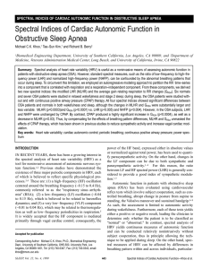 Spectral Indices of Cardiac Autonomic Function in Obstructive Sleep