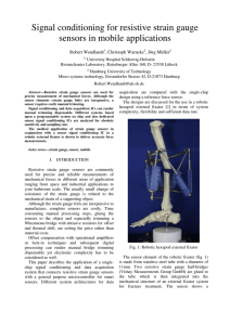 Signal conditioning for resistive strain gauge sensors in mobile