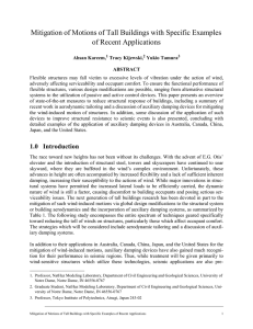 Mitigation of Motions of Tall