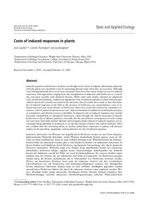 Costs of induced responses in plants