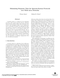 Minimizing Response Time for Quorum