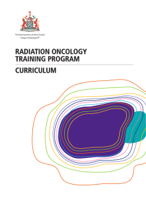 RANZCR. Radiation Oncology Training Program Curriculum