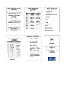 Main Campus Bus Schedule (Route #1) Day M