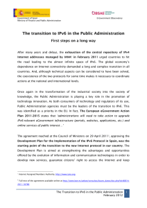 The transition to IPv6 in the Public Administration