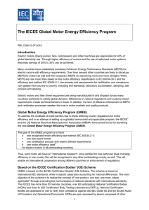 The IECEE Global Motor Energy Efficiency Program