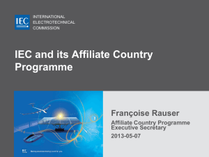 IEC and its Affiliate Country Programme