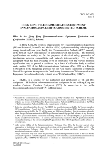 OFTA I 421 Hong Kong Telecommunications Equipment Evaluation