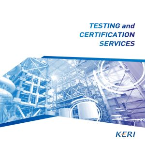 TESTING and CERTIFICATION SERVICES