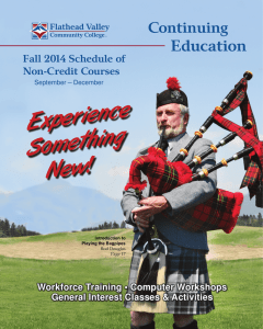 Experience Something New! - Flathead Valley Community College